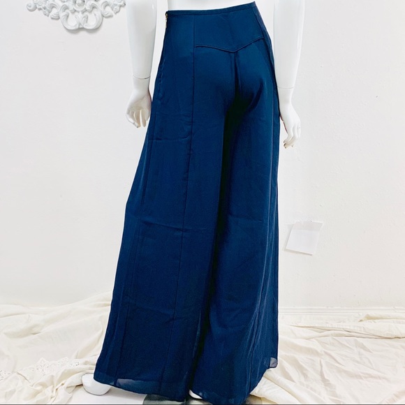 Leifsdottir Anthropologie / Blue Pleated Palazzo - Picture 5 of 8